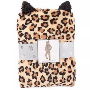 Women's Brown Leopard Plush Onesie